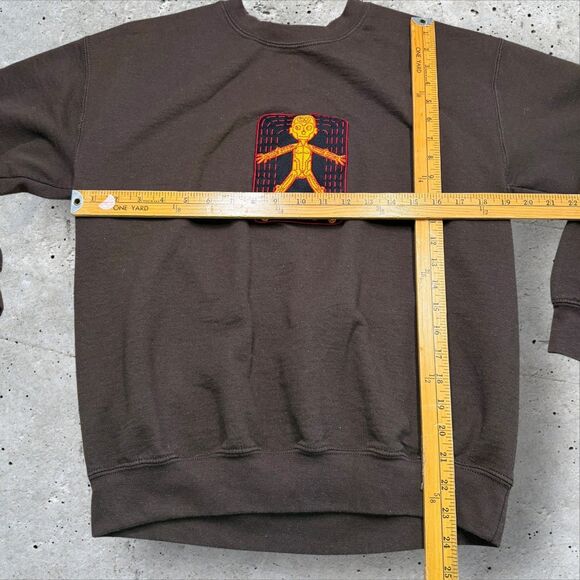 PHUG Anything Is Possible Brown Graphic Sweatshirt Embroidered Patch Size M - Picture 9 of 10